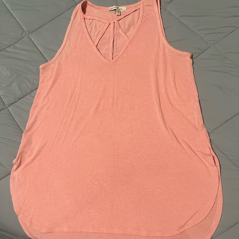 Express Blush Pink V-Neck Tank Top